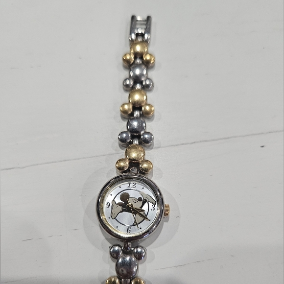 Disney Mickey Mouse Two-Tone Gold & Silver Women's Watch, New Battery - Picture 6 of 8
